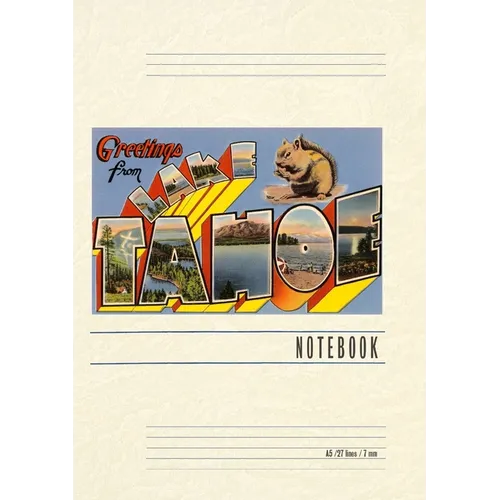 Vintage Lined Notebook Greetings from Lake Tahoe