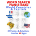 Word Search Puzzle Book, World Countries & Capitals: 31 Puzzles & Solutions, Fun for All Ages