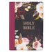 KJV Holy Bible, Thinline Large Print Faux Leather Red Letter Edition - Thumb Index & Ribbon Marker, King James Version, Black/Burgundy Printed Floral