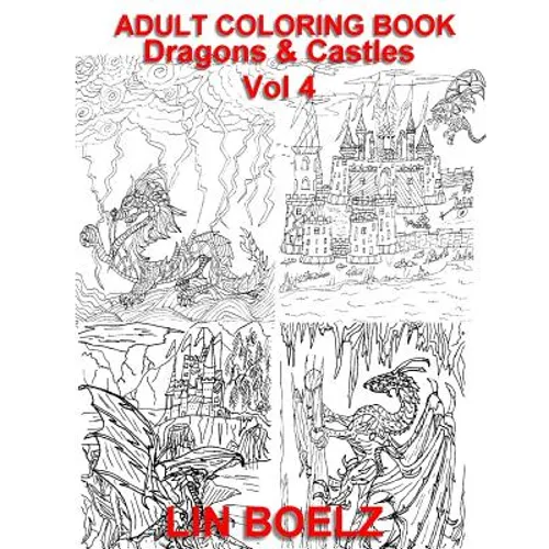 Adult coloring book Fantasy Dragons & Castles