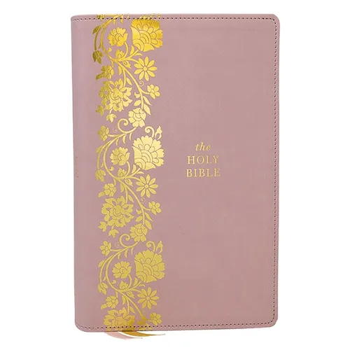 KJV Personal Size Large Print End-Of-Verse Reference Bible, Pink Leathersoft, Red Letter, Comfort Print