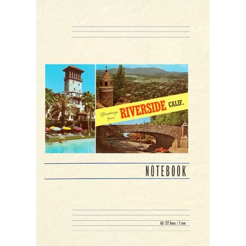 Vintage Lined Notebook Greetings from Riverside, California