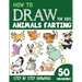 How to Draw Animals Farting for Kids: 50 Cute Step By Step Drawings