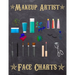 Makeup Artist Face Charts: Makeup cards to paint the face directly on paper with real make-up - Ideal for: professional make-up artists, vloggers