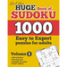 David Karn's Huge Book of Sudoku - 1000 Easy to Expert puzzles for adults, Volume 1: with solutions, 16 pt font size, 6 puzzles per page, 8.5x11" form