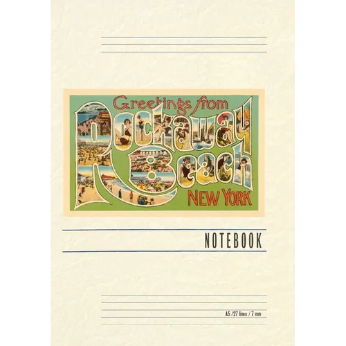 Vintage Lined Notebook Greetings from Rockaway Beach, New York