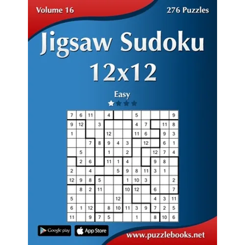 Jigsaw Sudoku 12x12 - Easy - Volume 16 - 276 Puzzles