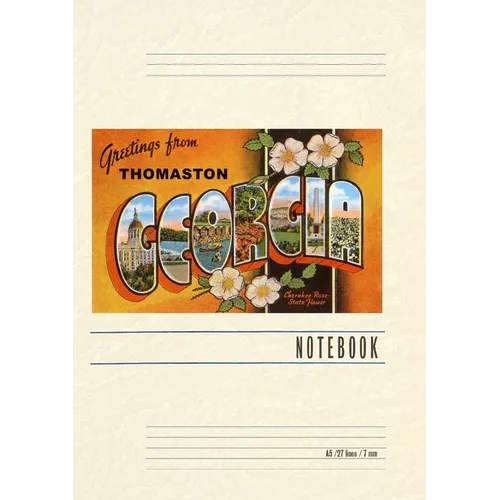 Vintage Lined Notebook Greetings from Thomaston