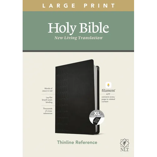 NLT Large Print Thinline Reference Bible, Filament Enabled Edition (Red Letter, Leatherlike, Black, Indexed)