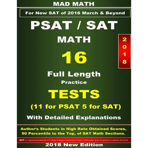 2018 PSAT-SAT Math 16 Tests