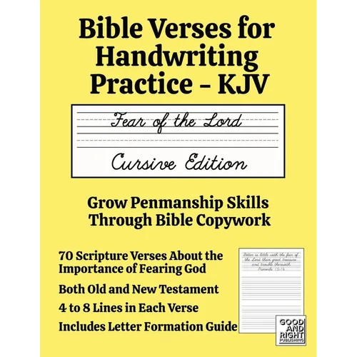 Bible Verses for Handwriting Practice - KJV: Fear of the Lord Cursive Edition