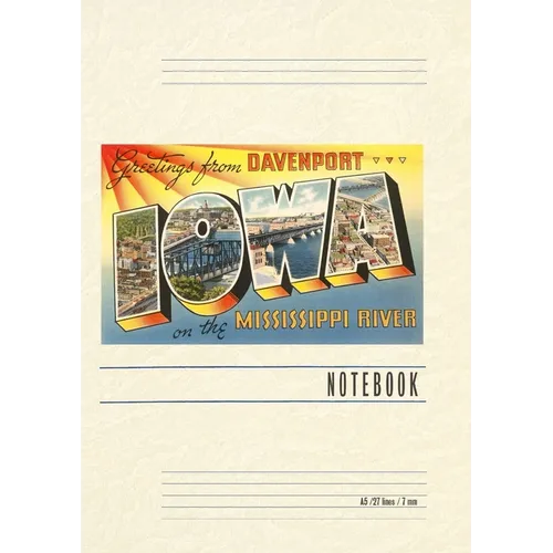 Vintage Lined Notebook Greetings from Davenport