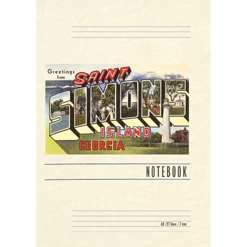 Vintage Lined Notebook Greetings from St. Simon's Island