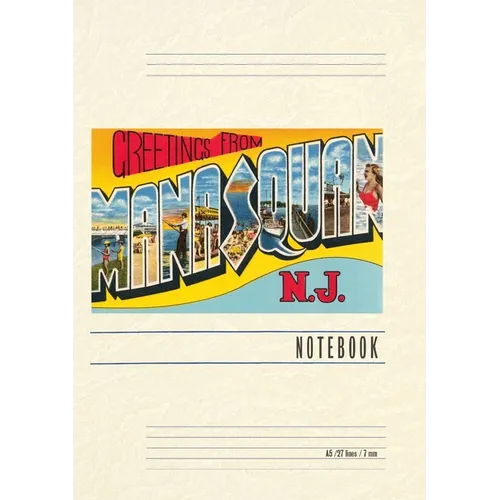 Vintage Lined Notebook Greetings from Manasquan, New Jersey