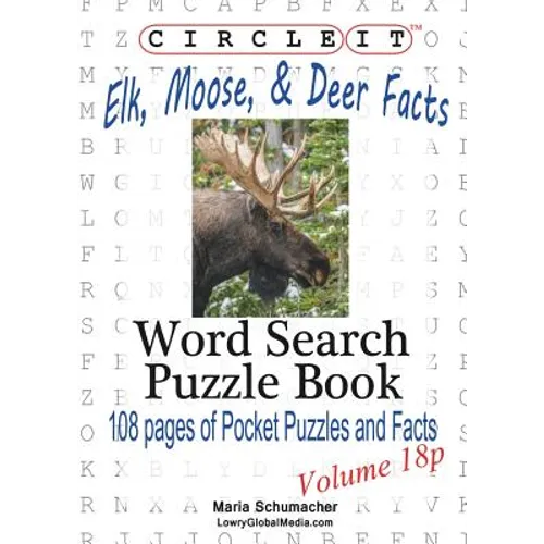 Circle It, Elk, Moose, and Deer Facts, Pocket Size, Word Search, Puzzle Book