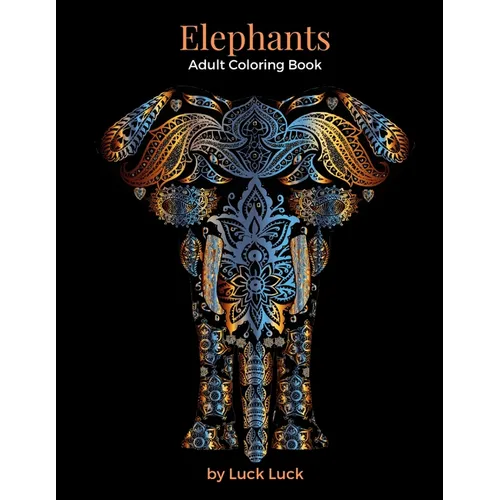 Elephants: Adult Coloring Book