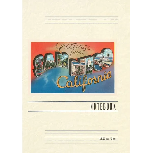 Vintage Lined Notebook Greetings from San Diego, California