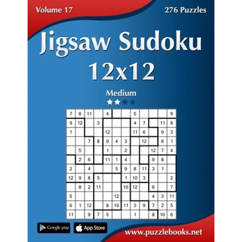 Jigsaw Sudoku 12x12 - Medium - Volume 17 - 276 Puzzles
